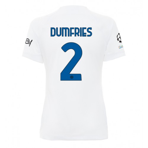 Inter Milan Denzel Dumfries #2 Gostujuci Dres za Ženska 2023-24 Kratak Rukav